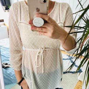 Maternity sheer babydoll blouse top